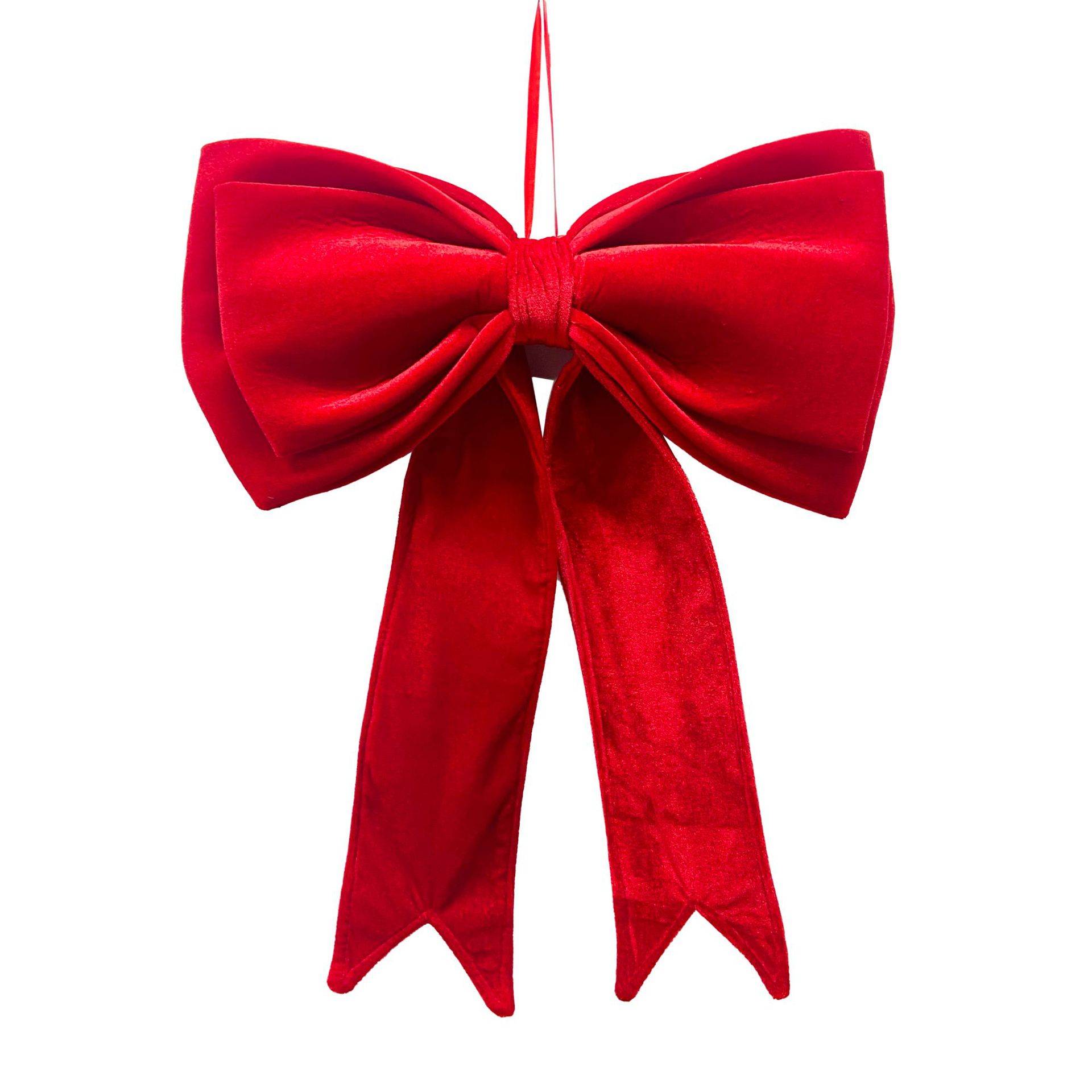 Grand nœud en velours rouge pour sapin de Noël, décoration à suspendre pour mariage, Noël, décoration de Noël, nœud géant de Noël - Image 7