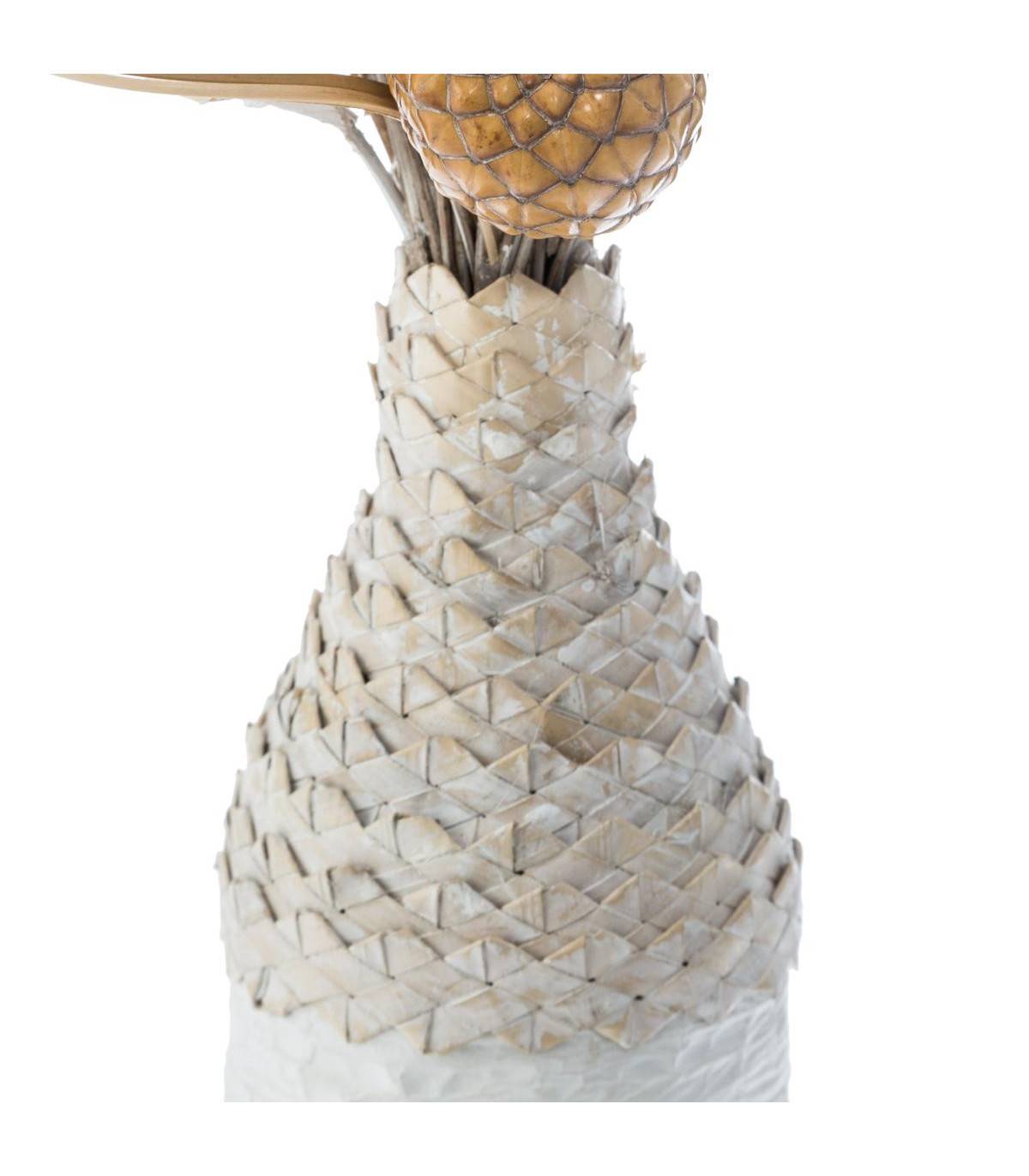 Composition florale artificielle Vase verre et osier H 50 cm - Image 2