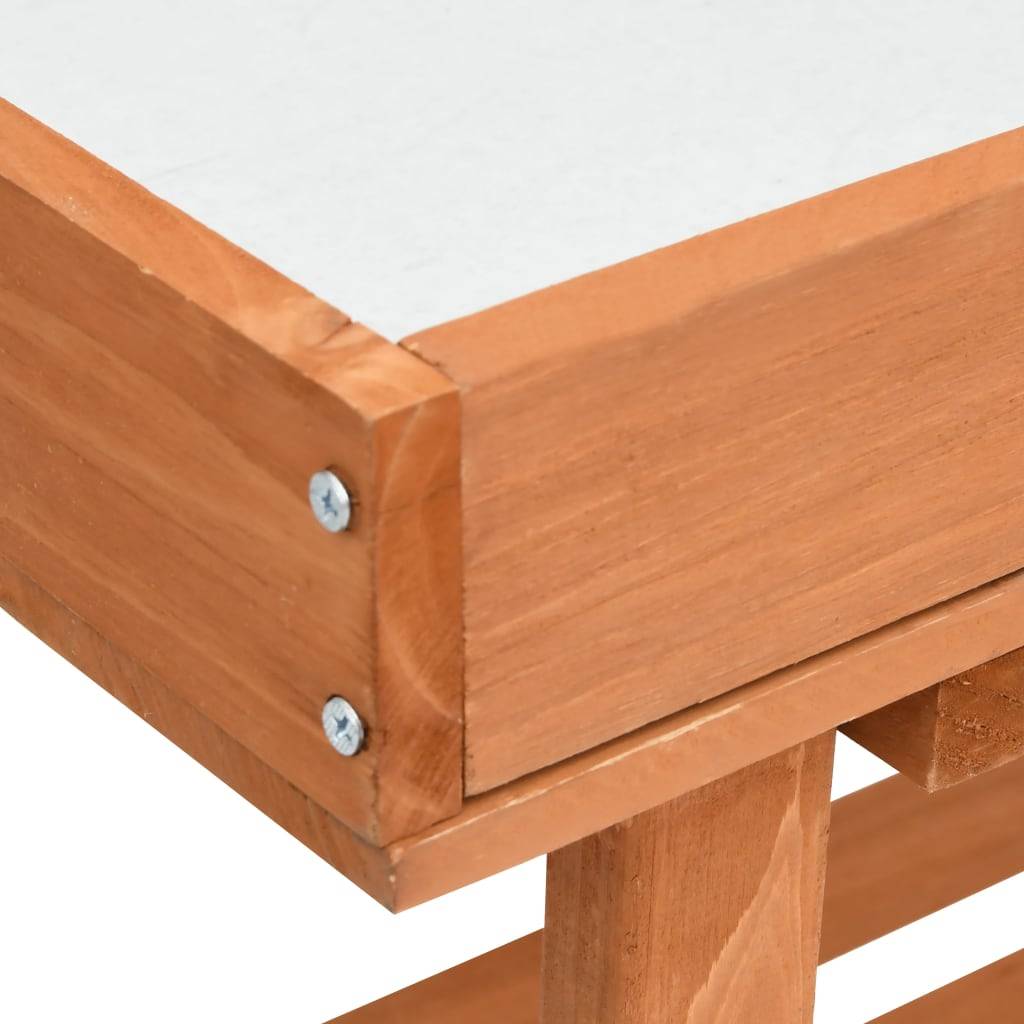 Établi de Jardinage en Bois de Sapin avec Dessus Zinc et 3 Étagères de Rangement Brun – ComfortXL Outdoor Living - Image 5