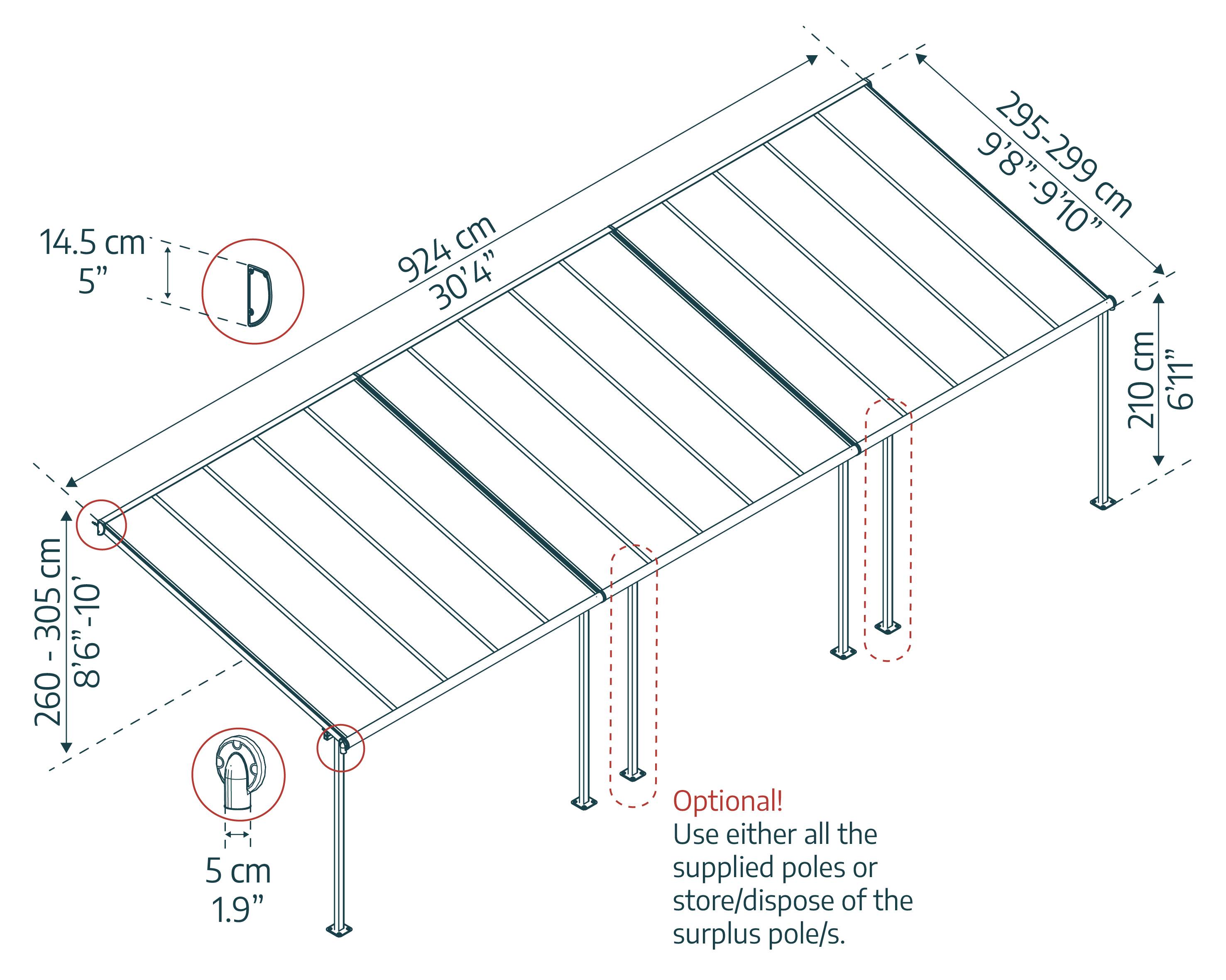 Canopia - Canopia Pergola Sierra 3X9,2 Grise - Image 6