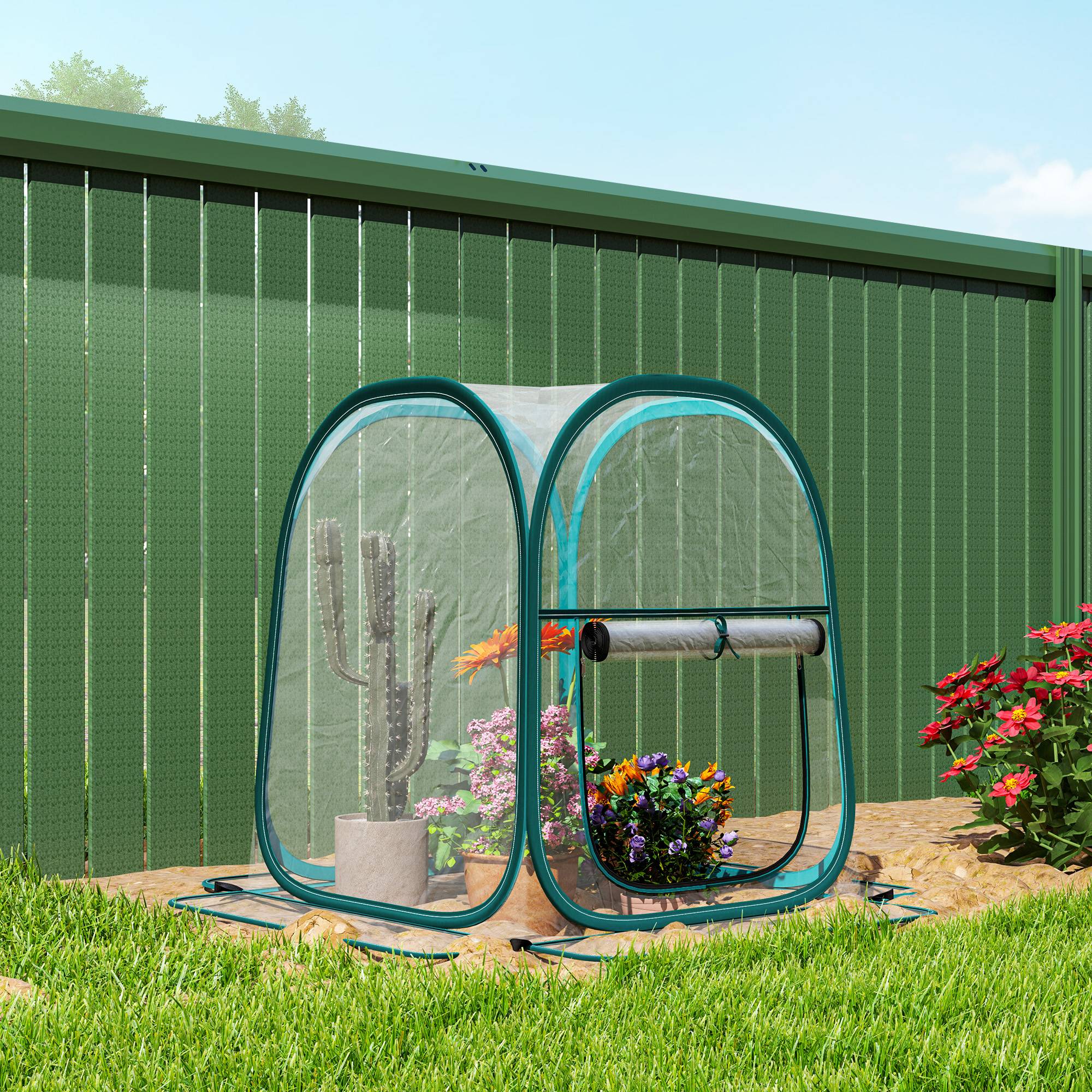 ComfortXL - Mini serre de jardin acier 70 x 70 x 80 cm transparente pliable pour balcon et semis - ComfortXL Outdoor Living - Image 10