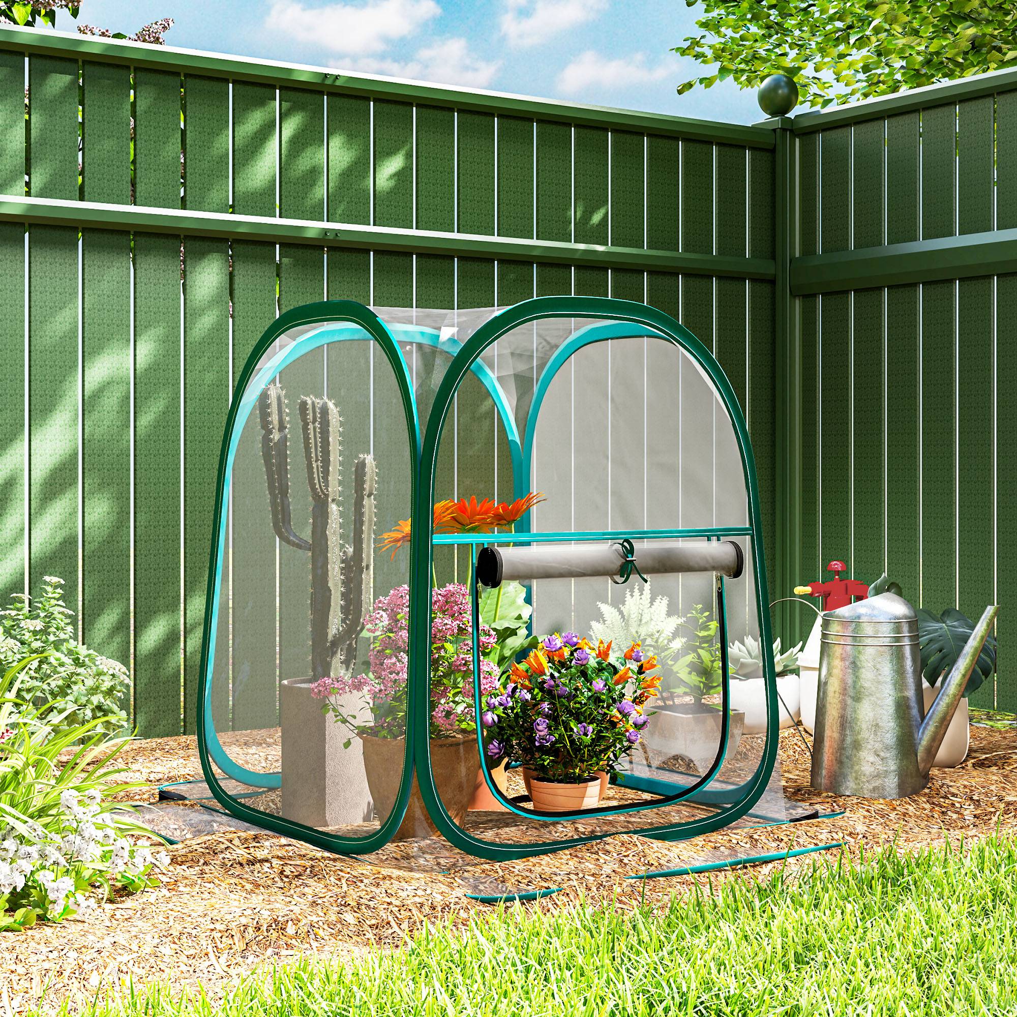 ComfortXL - Mini serre de jardin acier 70 x 70 x 80 cm transparente pliable pour balcon et semis - ComfortXL Outdoor Living - Image 4