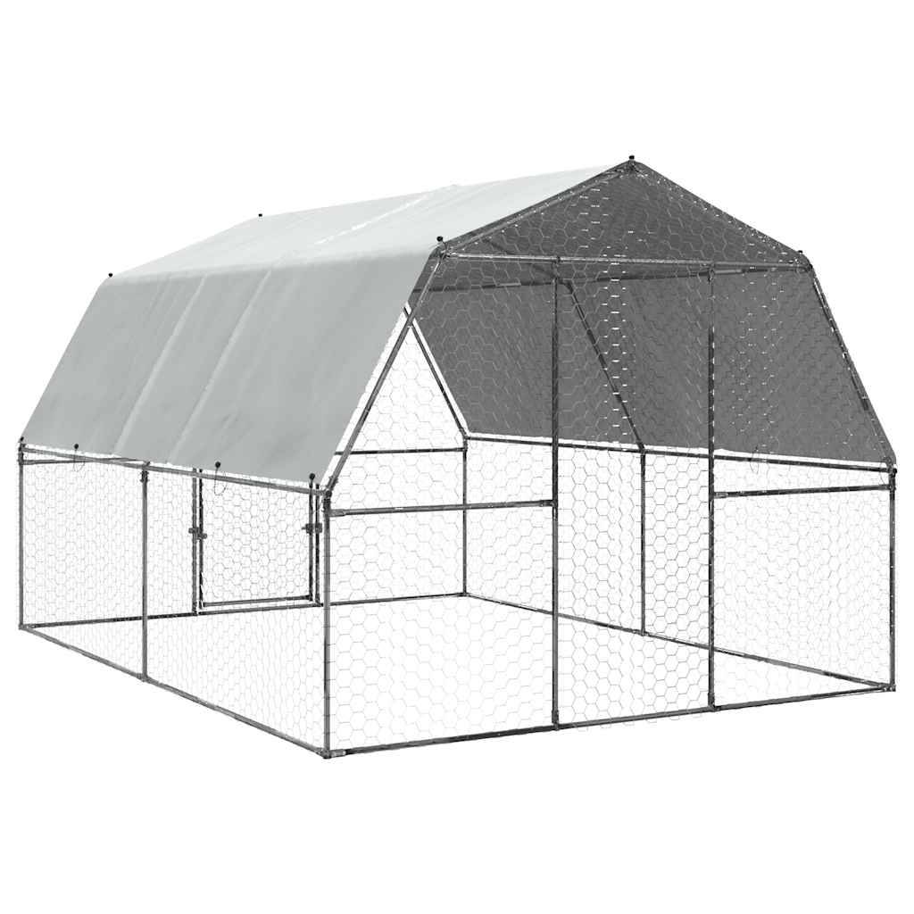 Vidaxl - Cage à poules avec toit et porte argenté acier galvanisé vidaXL 3294911 - Image 7