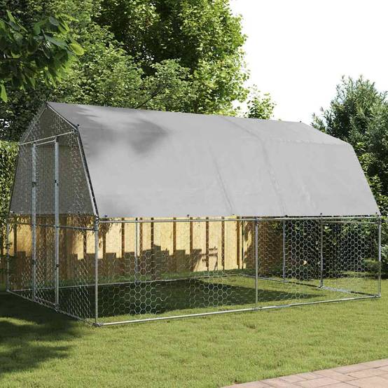 Vidaxl - Cage à poules avec toit et porte argenté acier galvanisé vidaXL 3294911 - Image 1