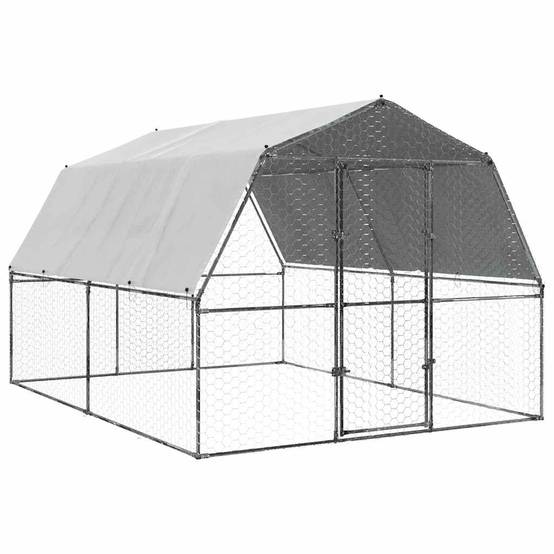Vidaxl - Cage à poules avec toit et porte argenté acier galvanisé vidaXL 3294911 - Image 2
