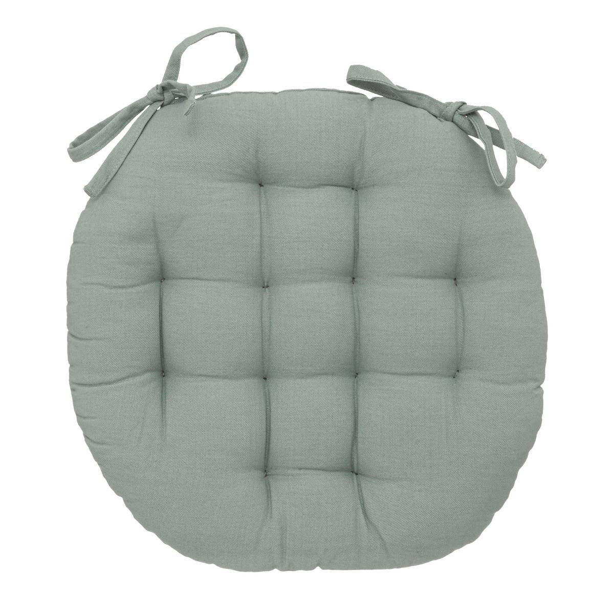 Lot de 6 Galettes de chaise en Coton Vert Céladon D 38 cm - Image 3