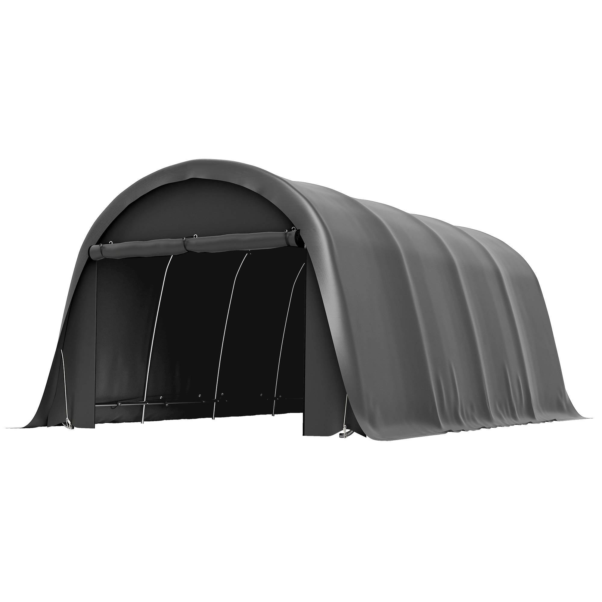 Abri de voiture 3x6 m, imperméable et résistant à l’hiver, parois amovibles, porte enroulable, UPF50+ - Image 2