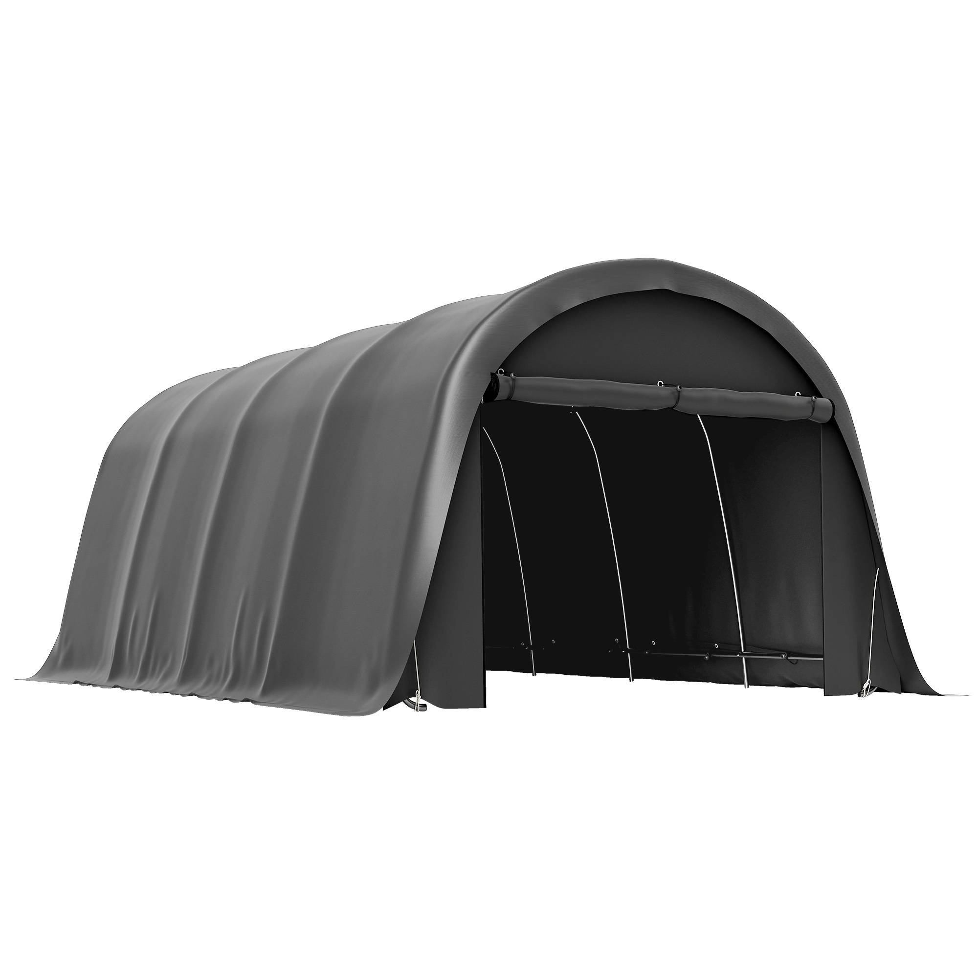 Abri de voiture 3x6 m, imperméable et résistant à l’hiver, parois amovibles, porte enroulable, UPF50+ - Image 1