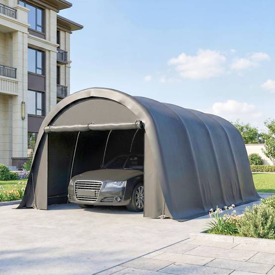 Abri de voiture 3x6 m, imperméable et résistant à l’hiver, parois amovibles, porte enroulable, UPF50+ - Image 10