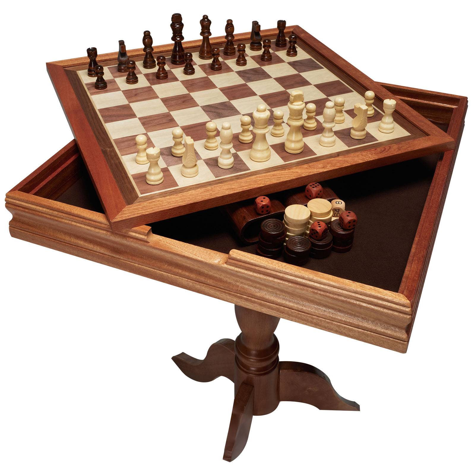 VEVOR Jeu échecs dames backgammon 3-en-1, bois 44x67,5 cm. Table de luxe, jeu société. - Image 1