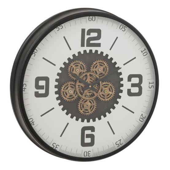 Horloge Murale Engrenage "Frosted" 60cm Noir & Blanc - Image 1