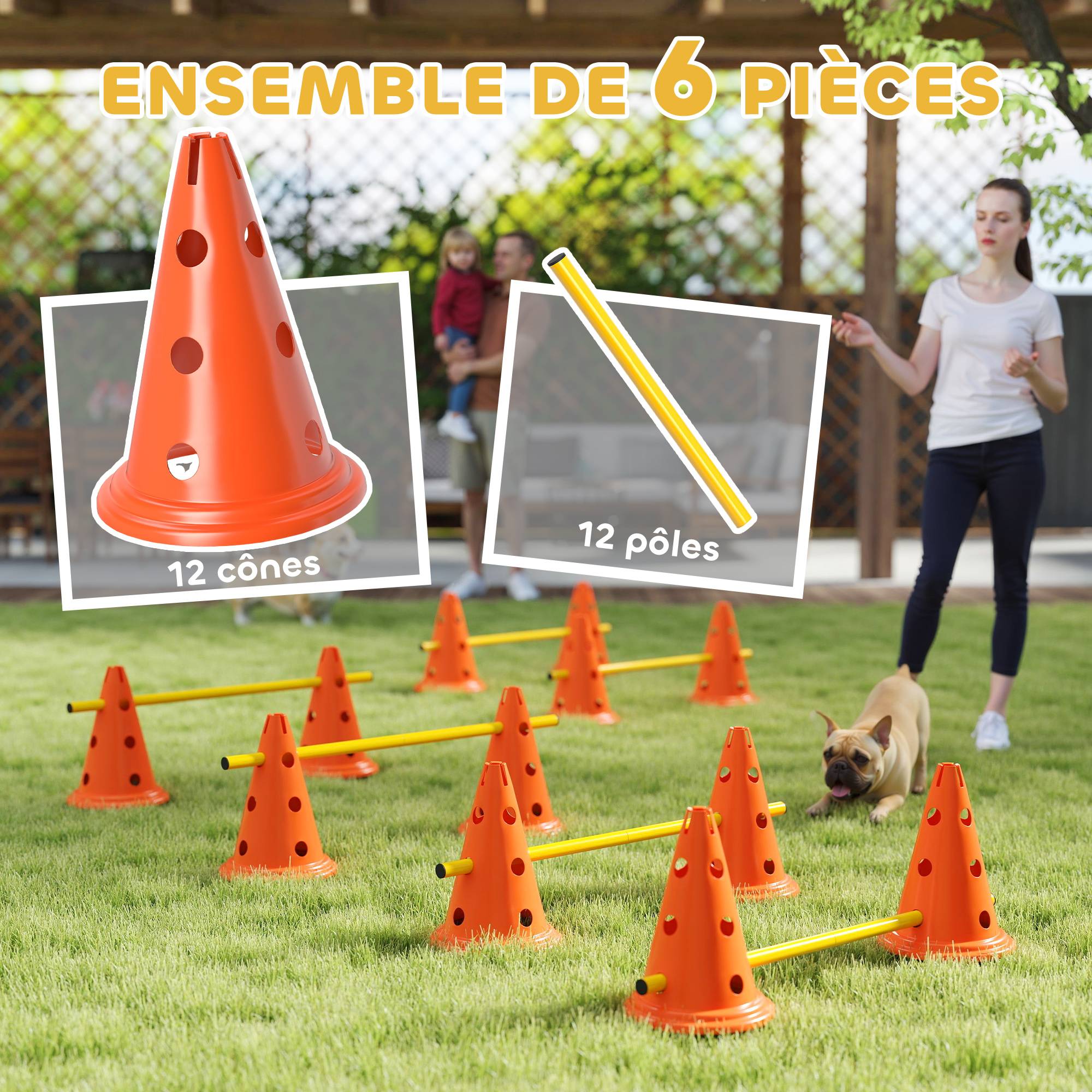 Obstacles d'agilité pour chien ABS orange 80 x 22.5 x 30 cm - PANGIVO - Image 6