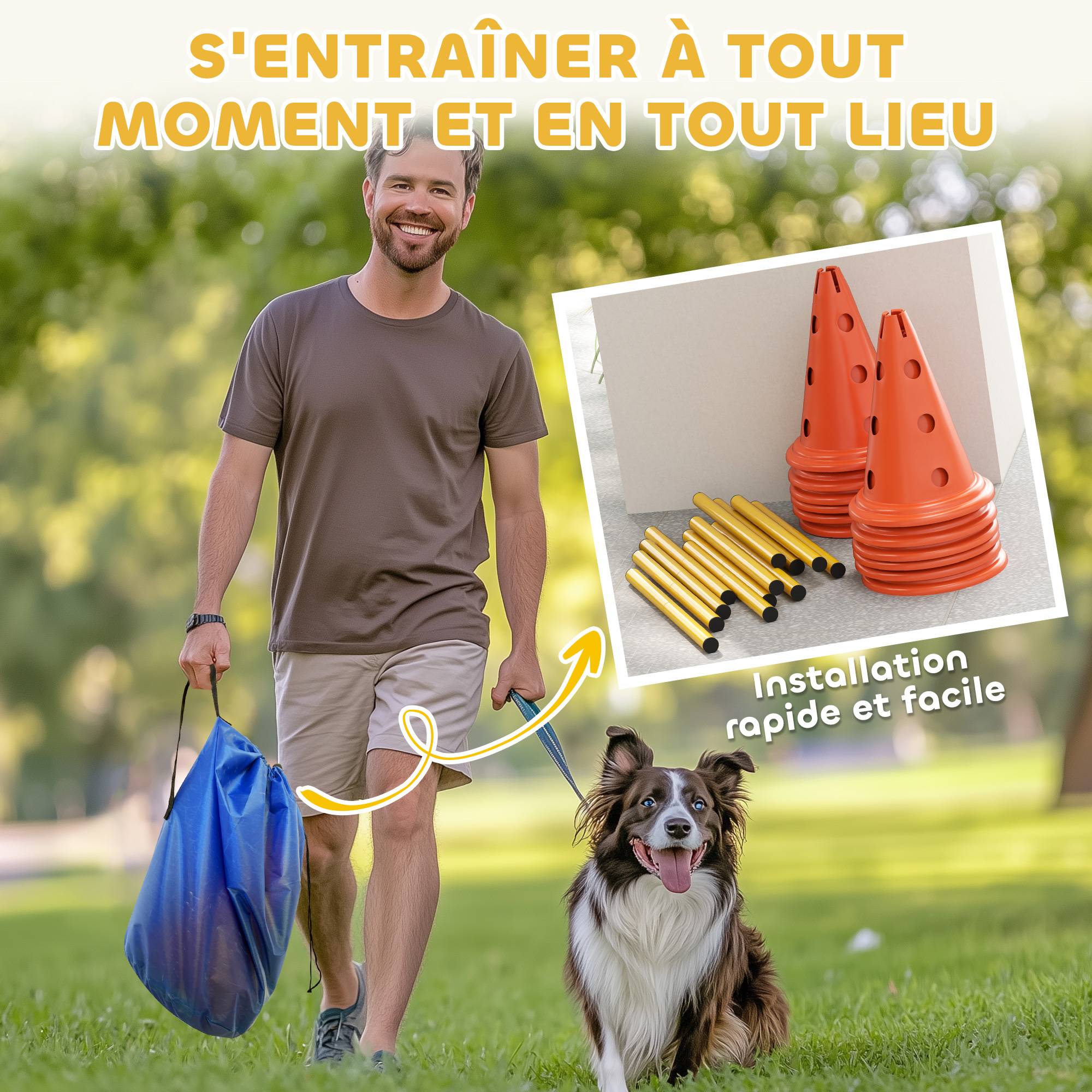 Obstacles d'agilité pour chien ABS orange 80 x 22.5 x 30 cm - PANGIVO - Image 9