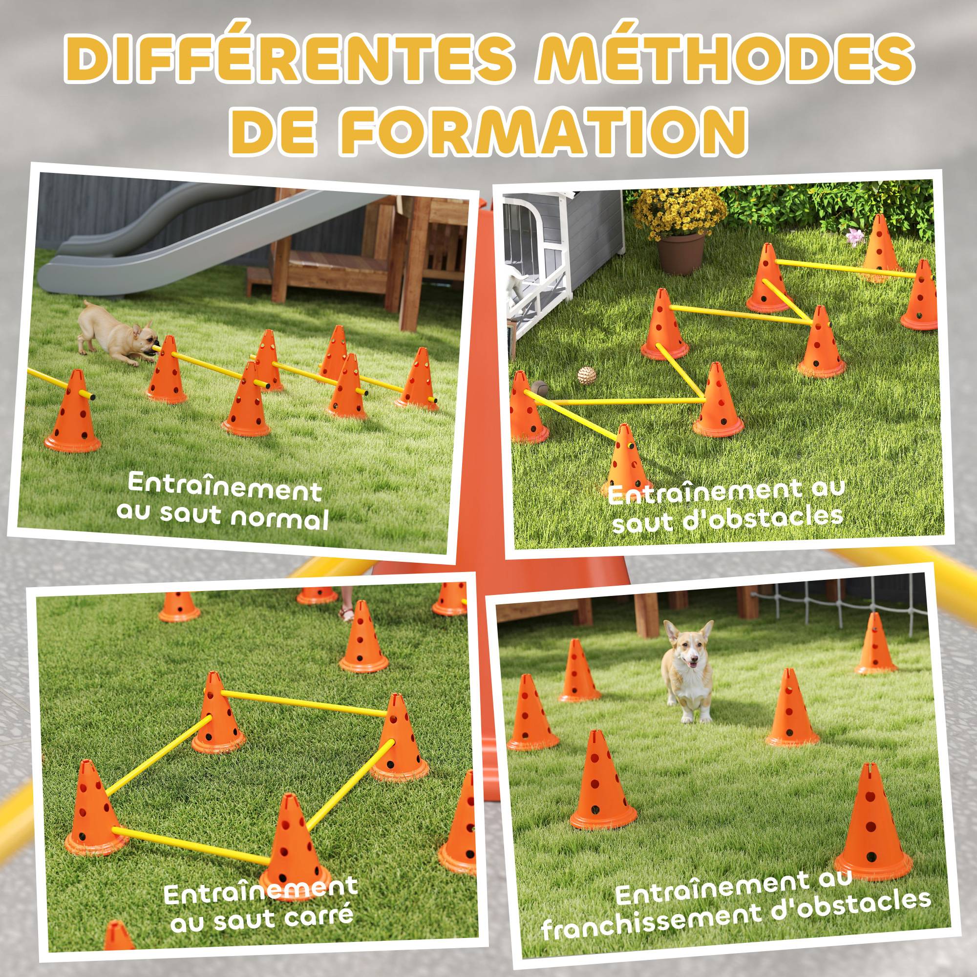 Obstacles d'agilité pour chien ABS orange 80 x 22.5 x 30 cm - PANGIVO - Image 7