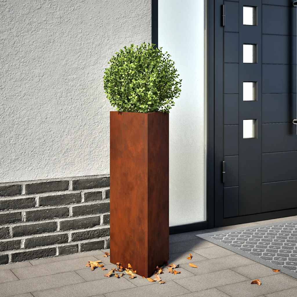 Jardinières 2 pcs acier brun 30 x 26 x 75 cm - PANGIVO - Image 1