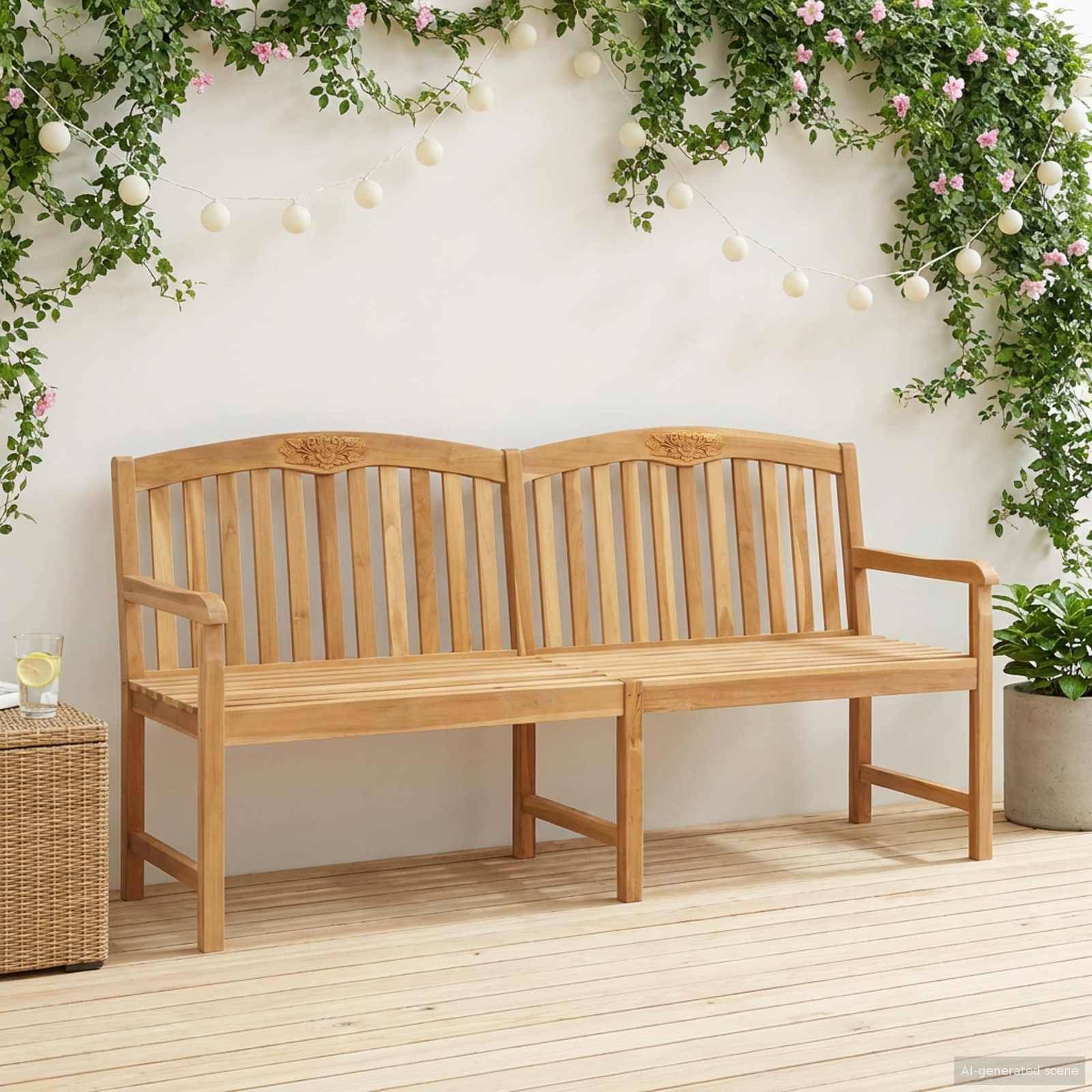 PANGIVO - Banc de jardin bois de teck naturel 150 x 60 x 90 cm, Poids:23.95kg - PANGIVO - Image 1