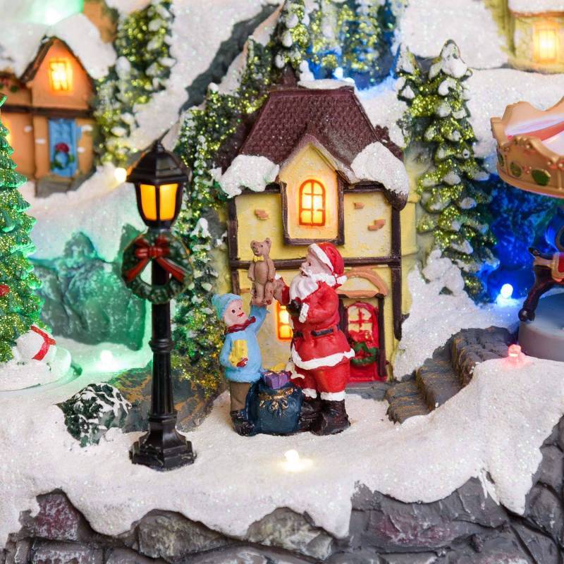 Lotti - Village de Noel animé à LED avec montagne Enneigé Petit Train Sapin de Noël et Père Noël H31cm Lotti - Image 5