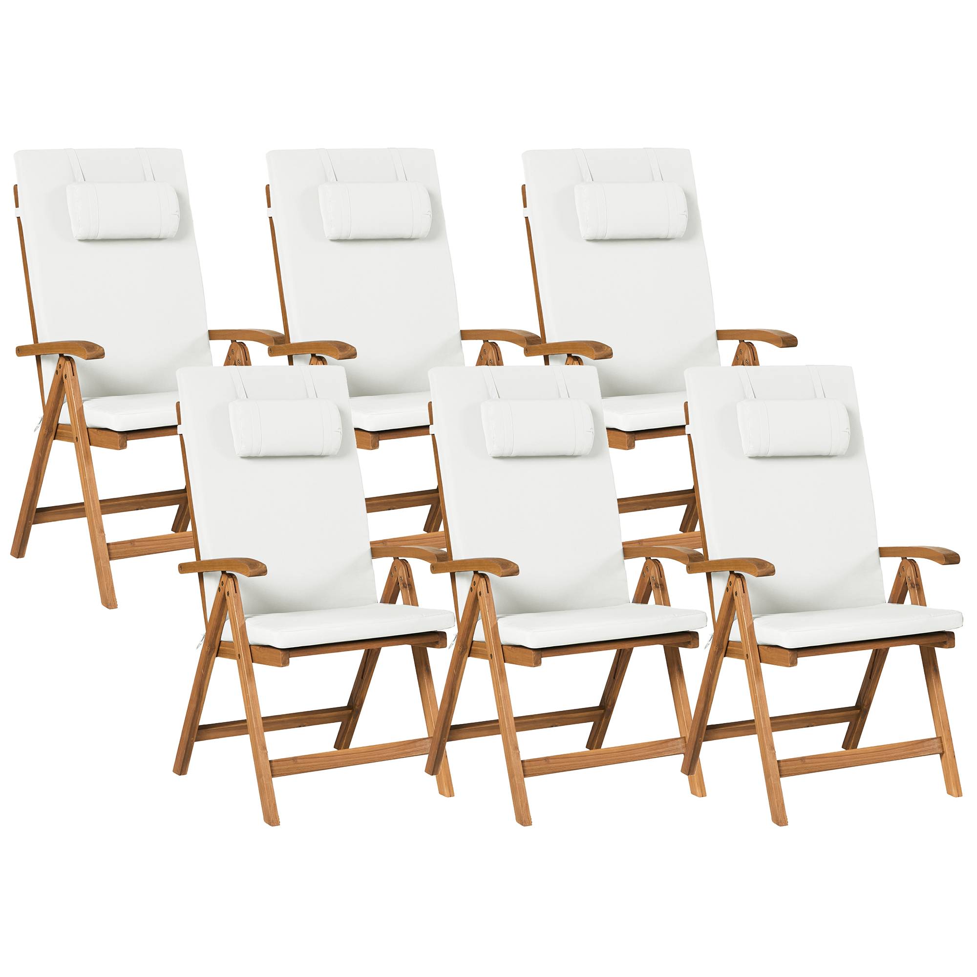 Chaise de jardin Acacia Blanc cassé JAVA PREMIUM - Beliani