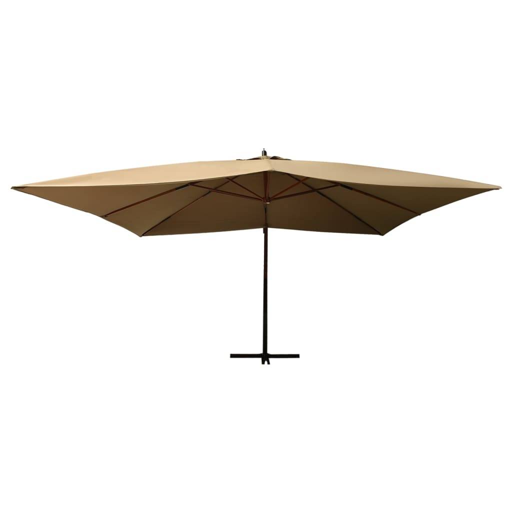Helloshop26 - Parasol meuble de jardin en porte-à-fau x avec mât en bois 400 x 300 cm taupe - Image 2