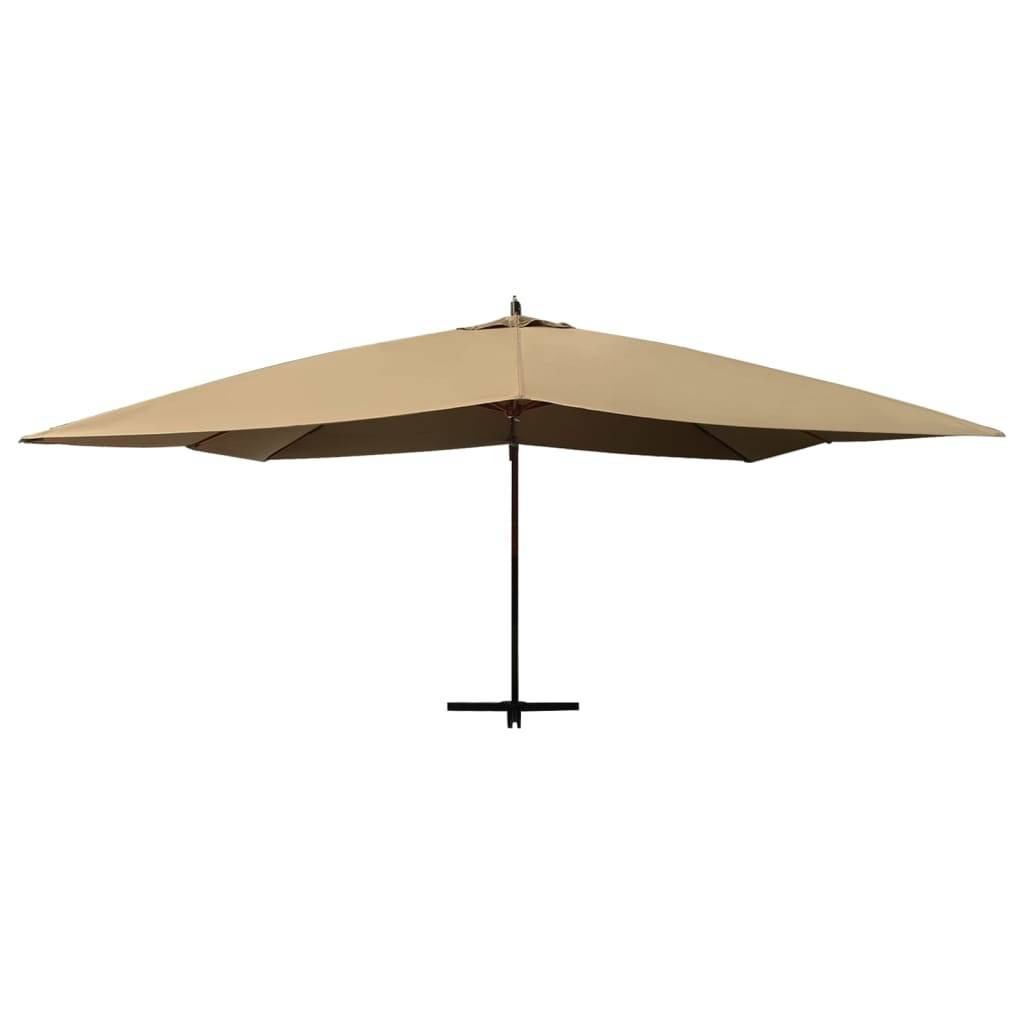 Helloshop26 - Parasol meuble de jardin en porte-à-fau x avec mât en bois 400 x 300 cm taupe - Image 3