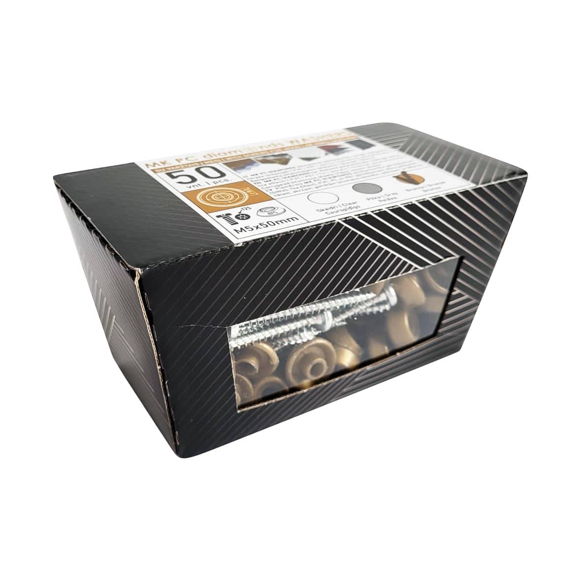 MK PC DIAMONDS vis galvanisées M5 x 50 mm pour bois avec rondelle d'étanchéité en bronze, pour revêtement en polycarbonate, 50 pièces - Image 6