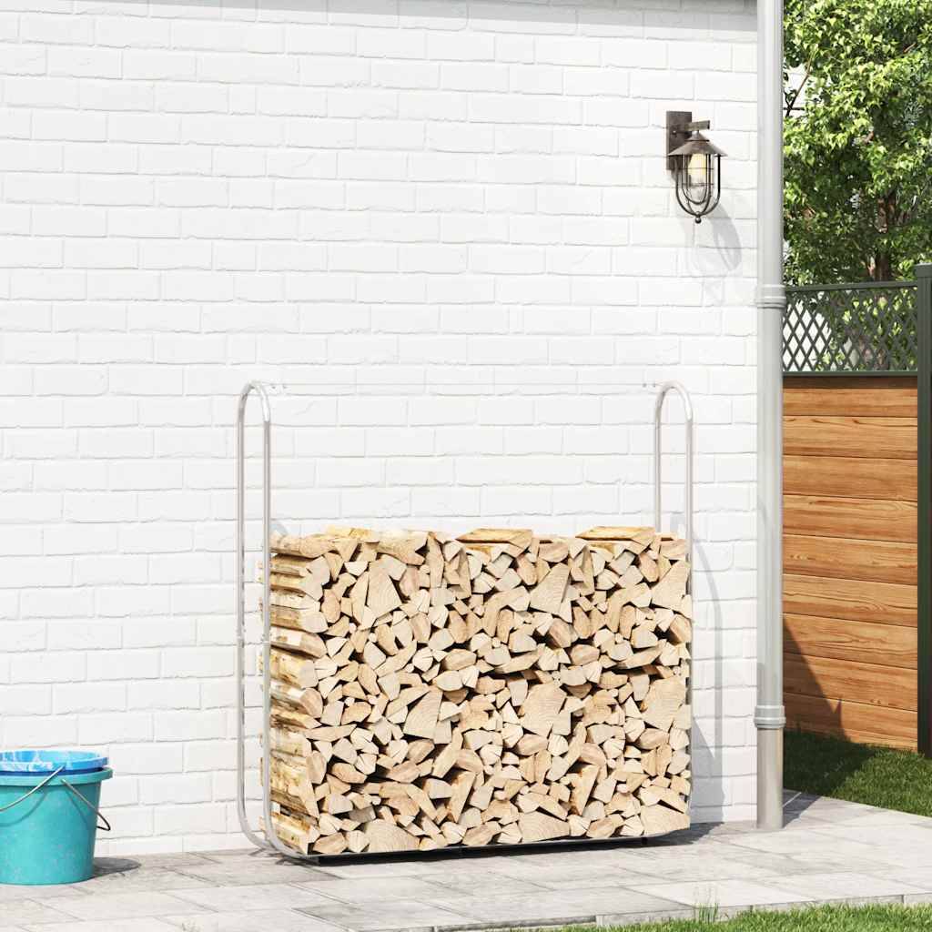 Abri-bûches extérieur acier galvanisé grande capacité pour jardin 150x25x150 cm Argenté - ComfortXL Outdoor Living - Image 3