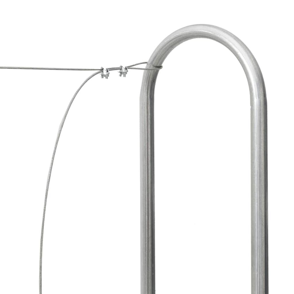 Abri-bûches extérieur acier galvanisé grande capacité pour jardin 150x25x150 cm Argenté - ComfortXL Outdoor Living - Image 7