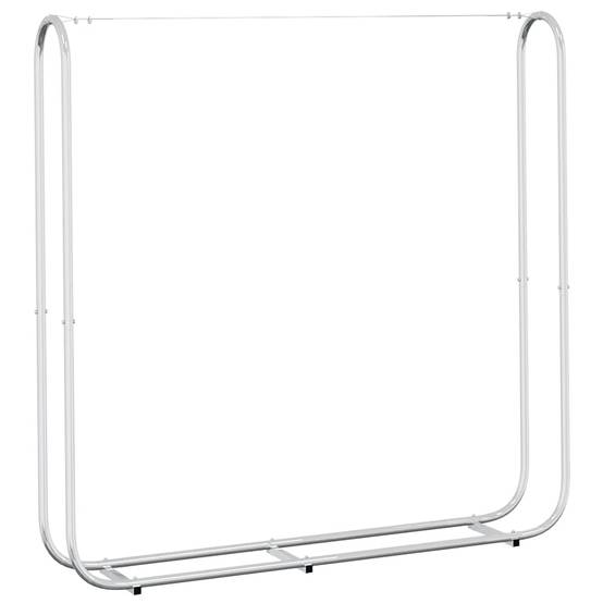 Abri-bûches extérieur acier galvanisé grande capacité pour jardin 150x25x150 cm Argenté - ComfortXL Outdoor Living - Image 2