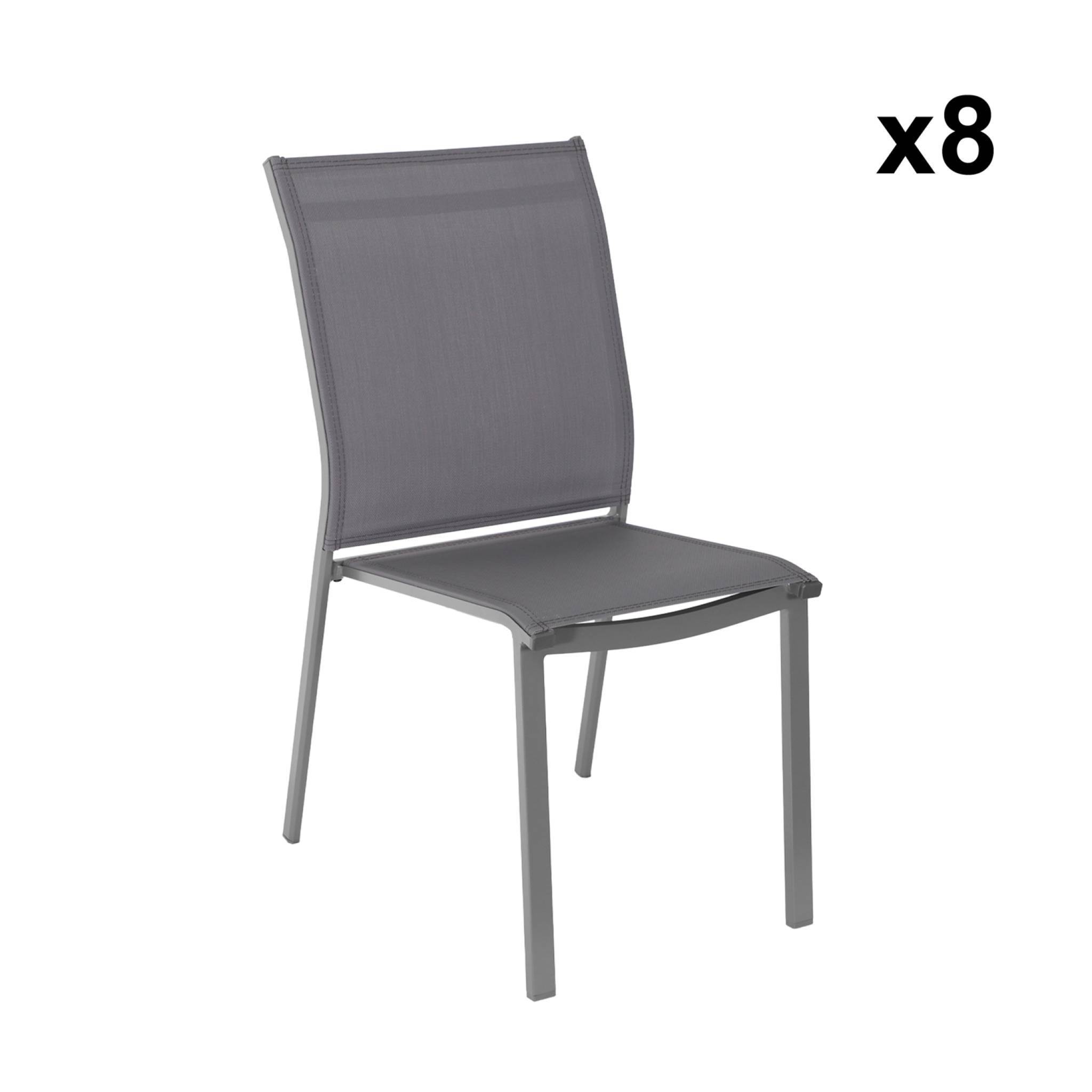 Table de jardin aluminium + 8 assises anthracite - Zaro / Buffalo | sweeek - Image 5