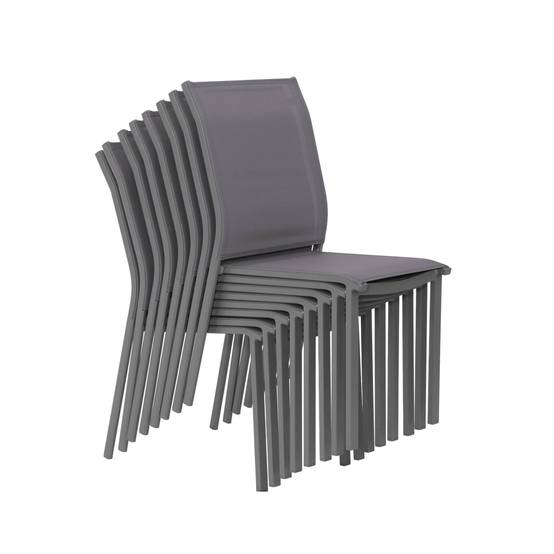 Table de jardin aluminium + 8 assises anthracite - Zaro / Buffalo | sweeek - Image 6