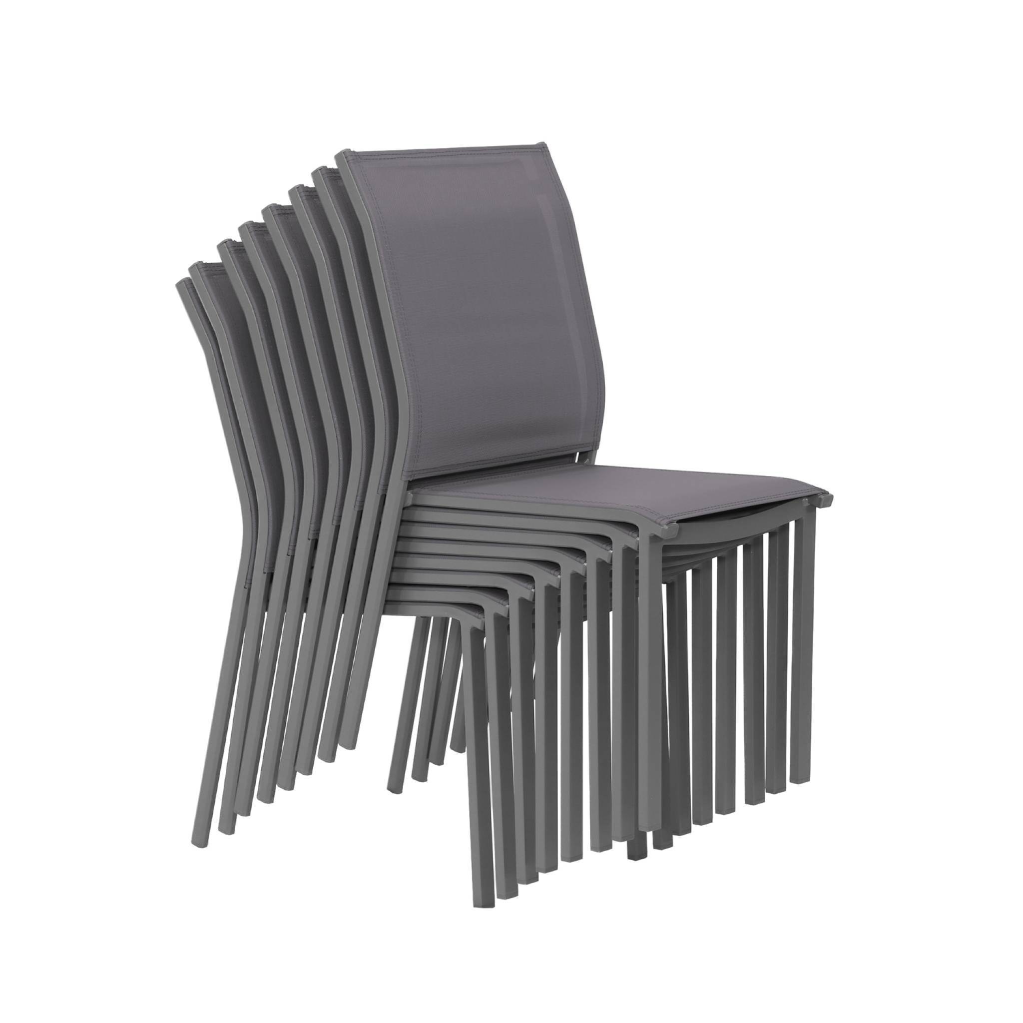 Table de jardin aluminium + 8 assises anthracite - Zaro / Buffalo | sweeek - Image 6