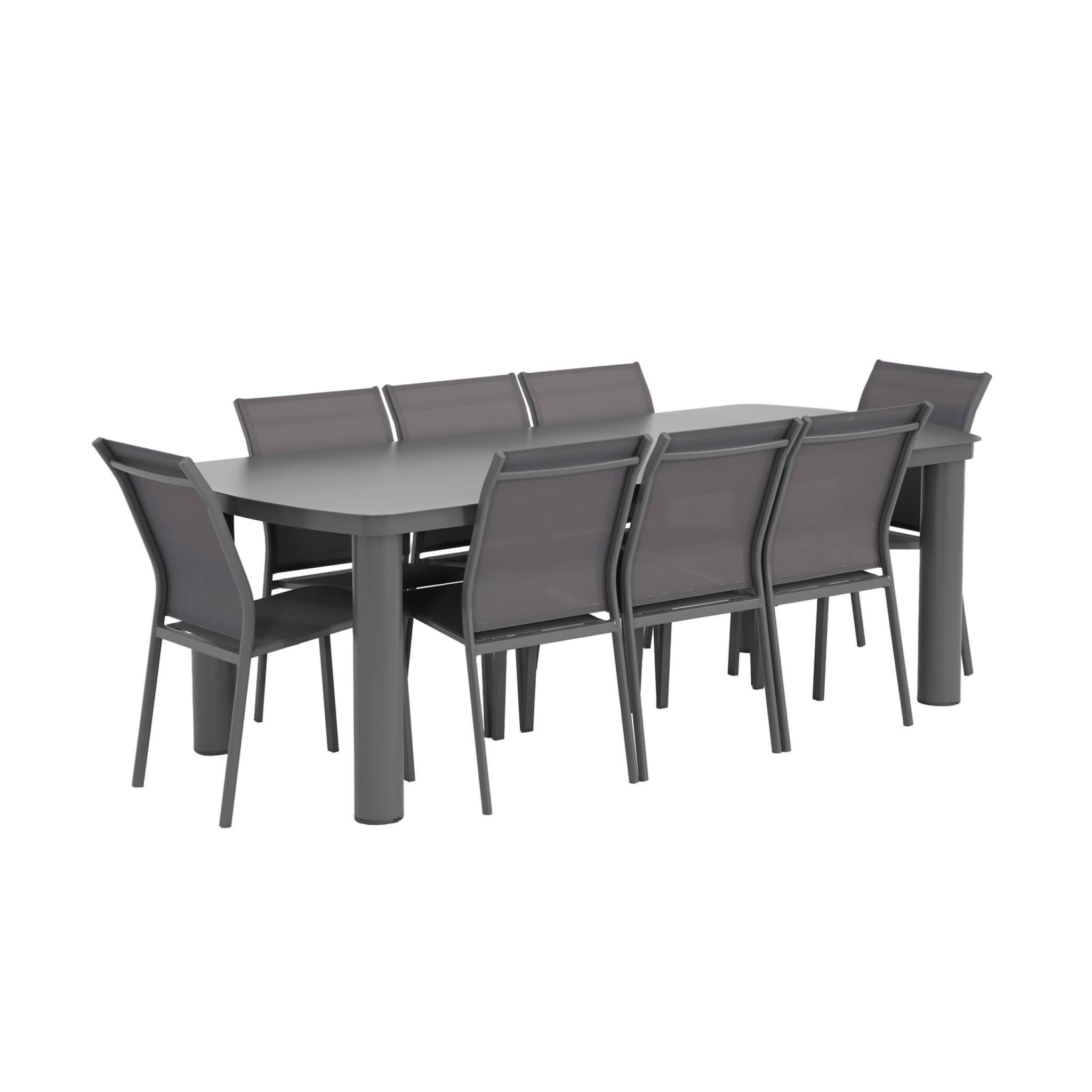 Table de jardin aluminium + 8 assises anthracite - Zaro / Buffalo | sweeek - Image 2