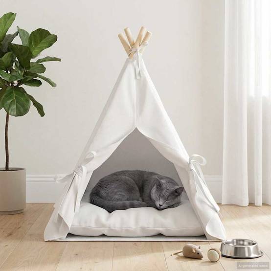 Vidaxl - Teepee pour animaux de compagnie avec coussin 50 x 50 x 60 cm vidaXL 42020253 - Image 4