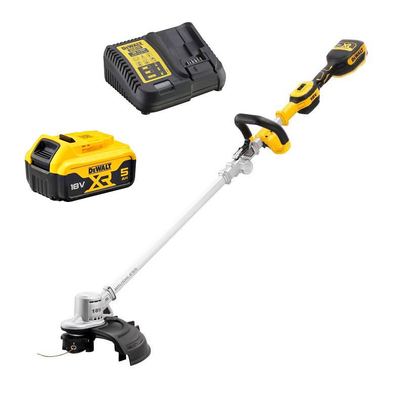 Coupe bordure repliable XR 18V Brushless - DEWALT - avec 1 batterie 18v 5.0Ah - chargeur - DCMST561P1-QW - Image 1