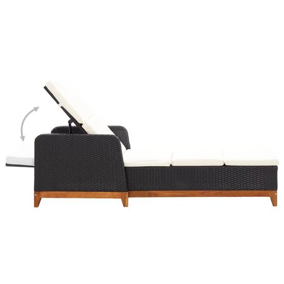 ComfortXL - Transat Jardin Résine Noire Bois Acacia et Coussin – ComfortXL Outdoor Living - Image 4