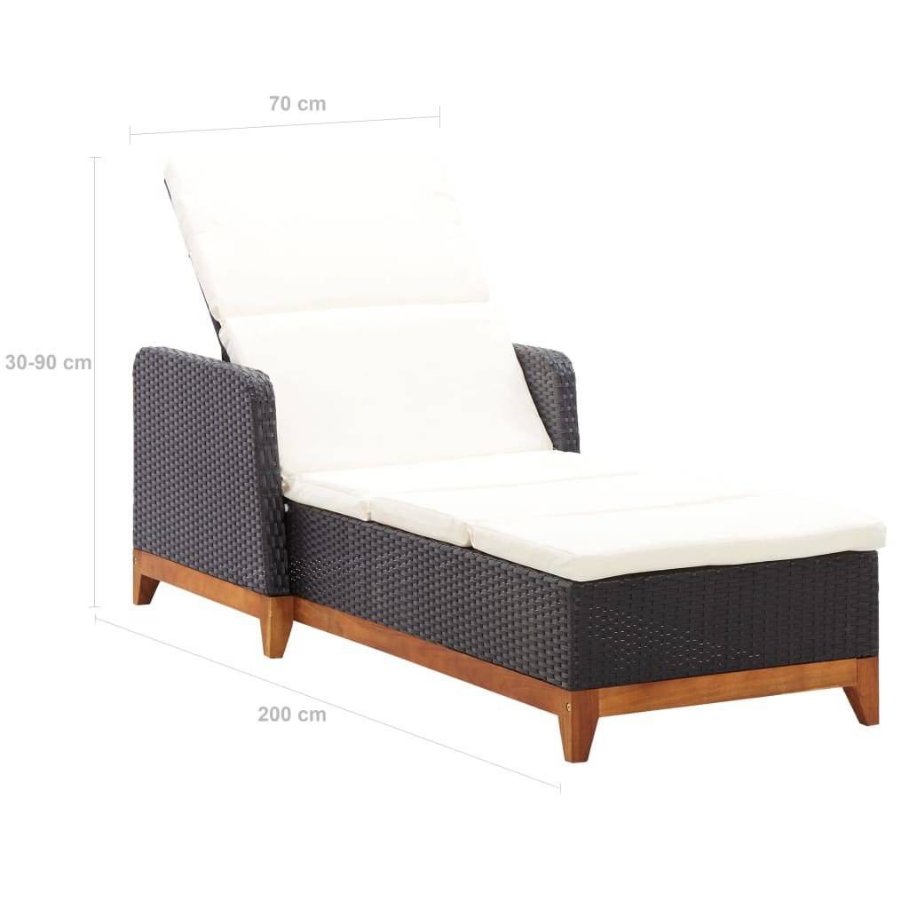 ComfortXL - Transat Jardin Résine Noire Bois Acacia et Coussin – ComfortXL Outdoor Living - Image 9