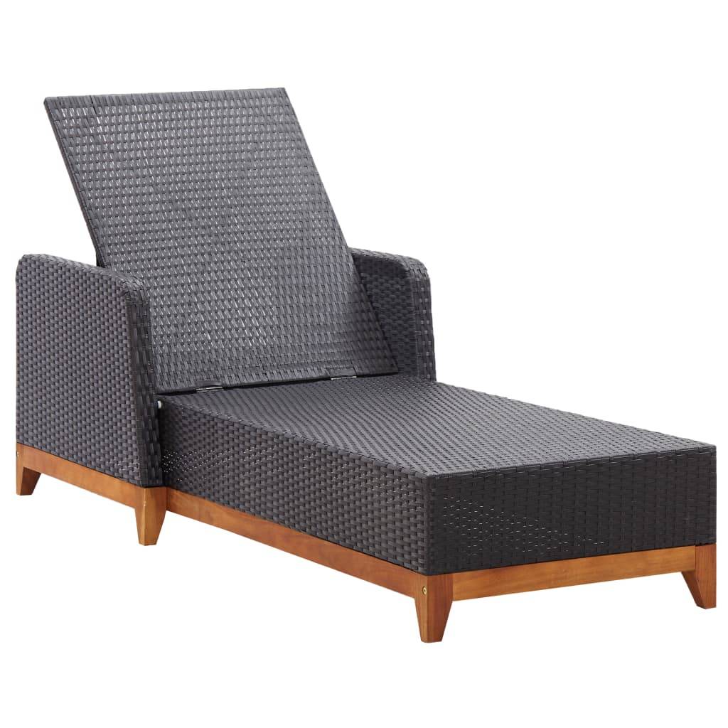 ComfortXL - Transat Jardin Résine Noire Bois Acacia et Coussin – ComfortXL Outdoor Living - Image 6