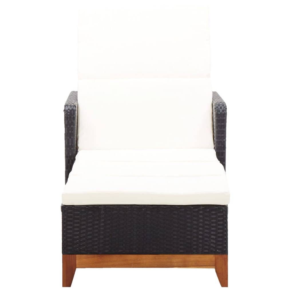 ComfortXL - Transat Jardin Résine Noire Bois Acacia et Coussin – ComfortXL Outdoor Living - Image 2