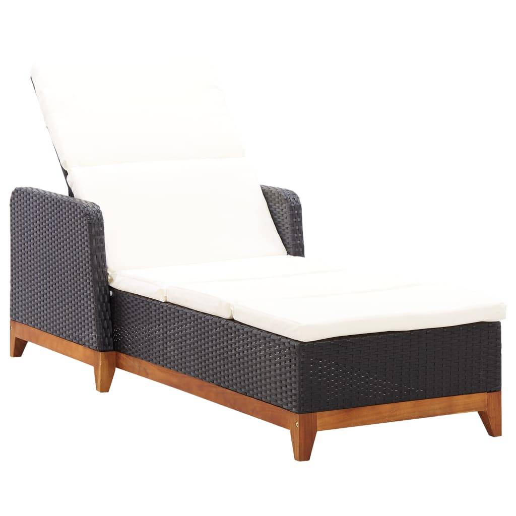 ComfortXL - Transat Jardin Résine Noire Bois Acacia et Coussin – ComfortXL Outdoor Living - Image 1