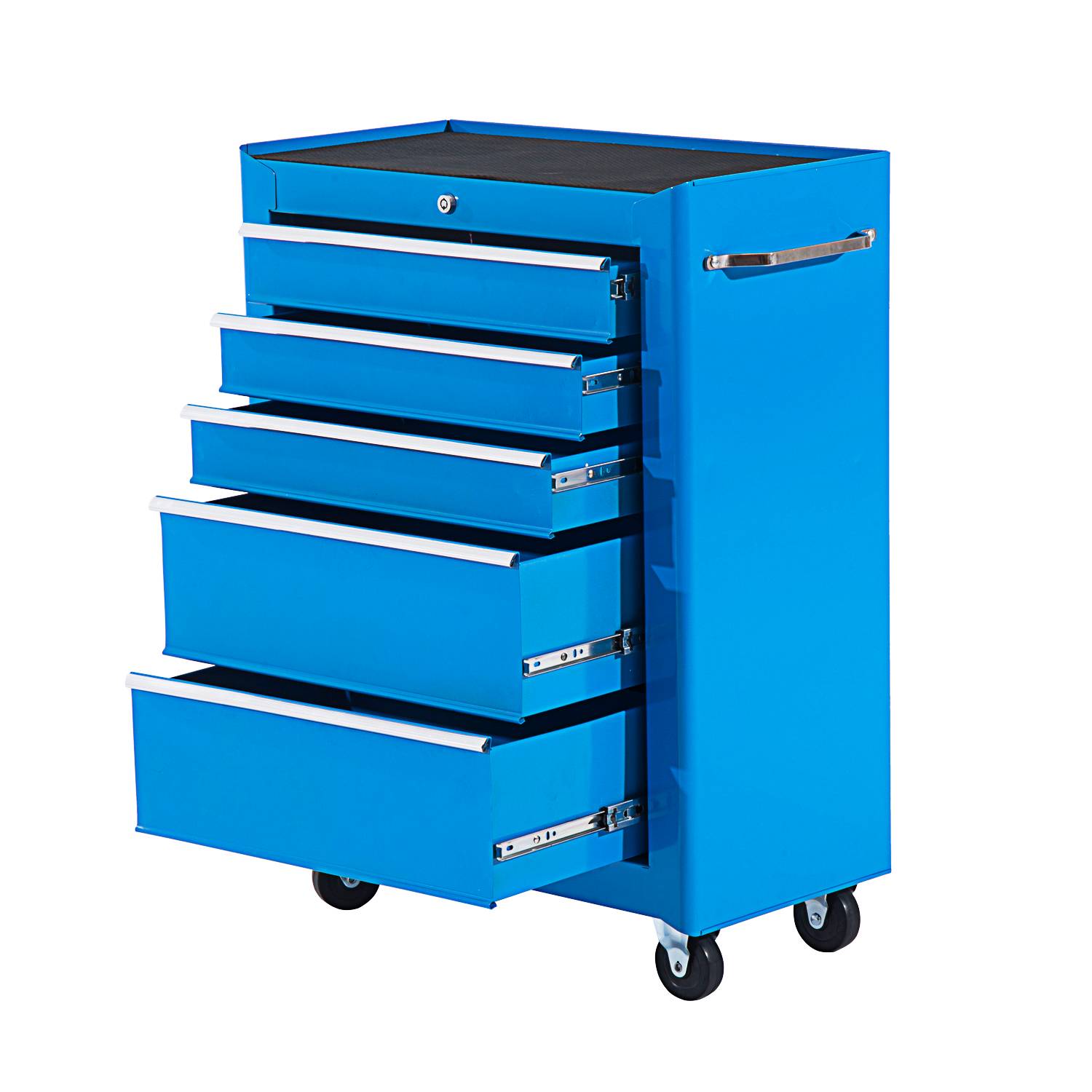 Servante d'atelier sur roulettes bleue, 68 x 39 x 71 cm - Image 2