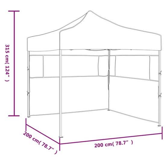 Tente de réception pliable acier anthracite 200 x 200 x 315 cm - PANGIVO - Image 9