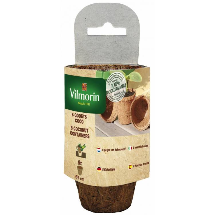 Vilmorin - Vilmorin - 8 Godets Coco Ronds 6cm - Image 1