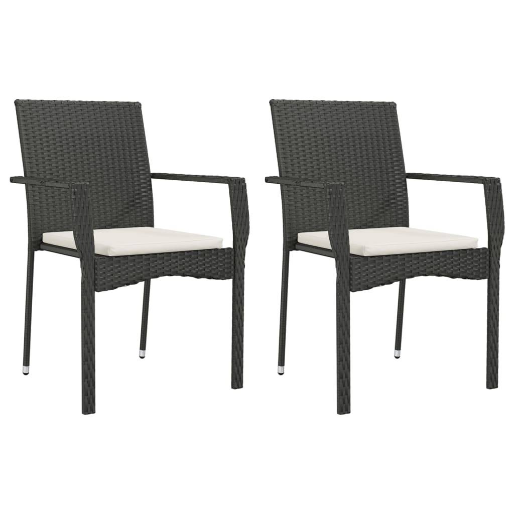 ComfortXL - Ensemble Bistro de Jardin 2 Personnes Résine Tressée Table Verre Noir et Crème – ComfortXL Outdoor Living - Image 4