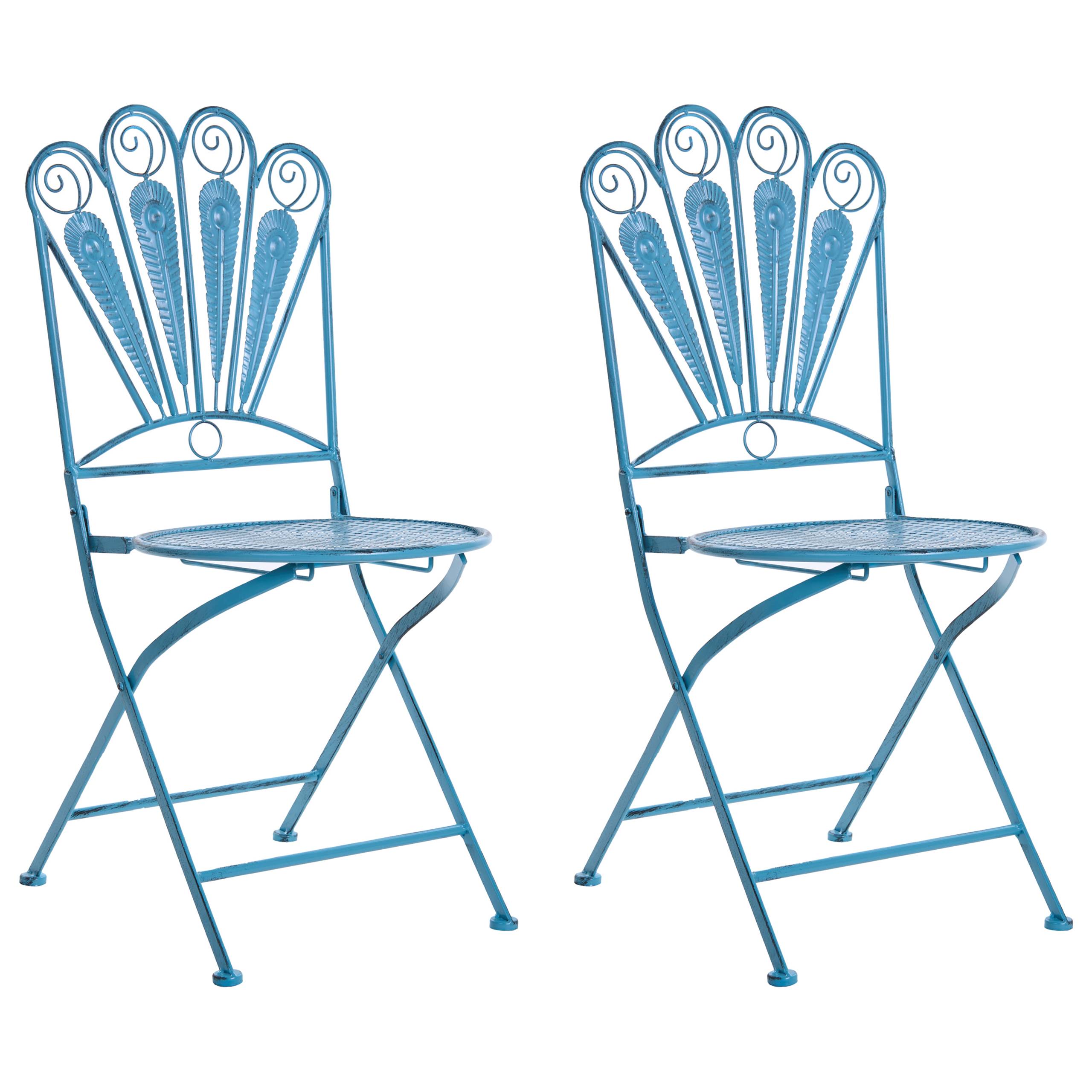 Beliani - Set de bistrot, 2 Personnes Métal Bleu PAVIA - 70x70x76- Beliani - Image 3