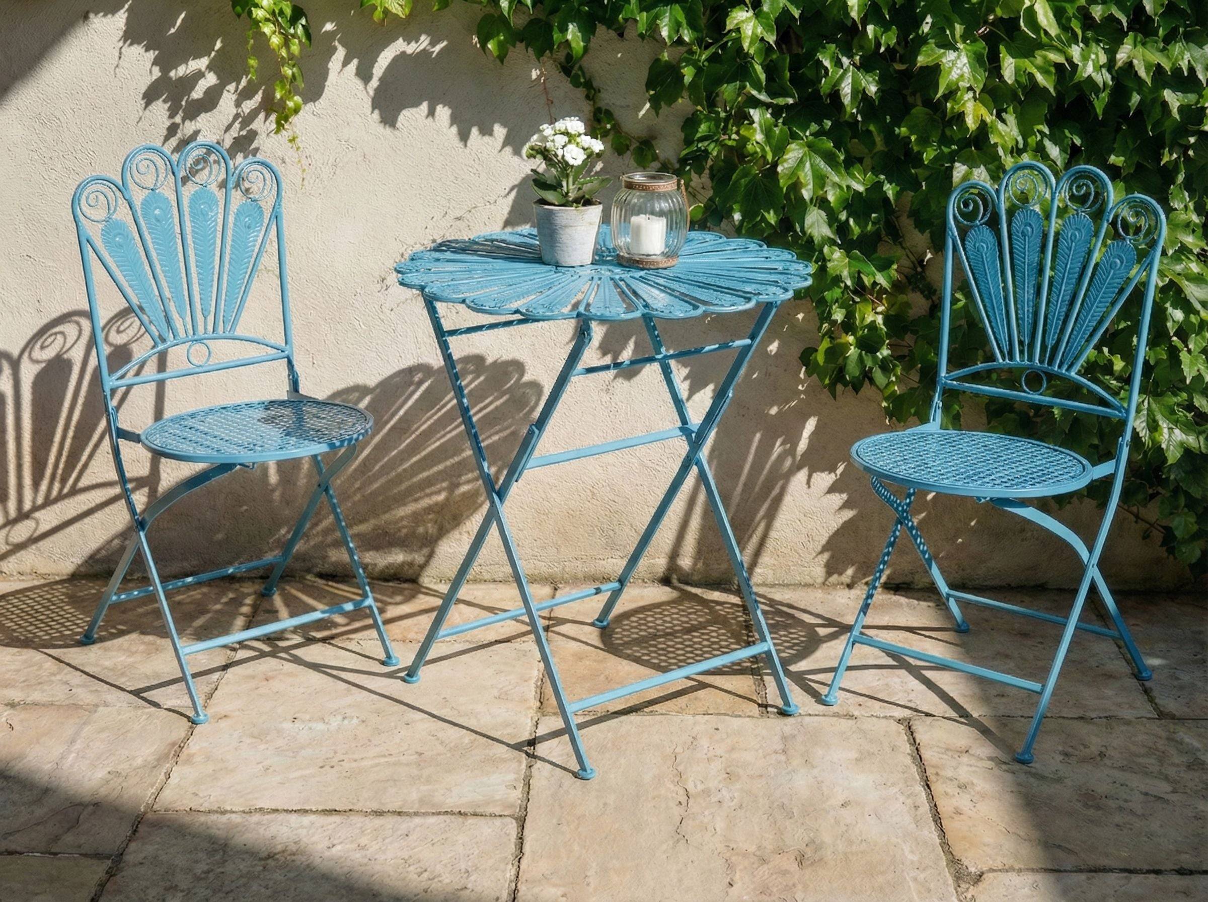 Beliani - Set de bistrot, 2 Personnes Métal Bleu PAVIA - 70x70x76- Beliani - Image 1