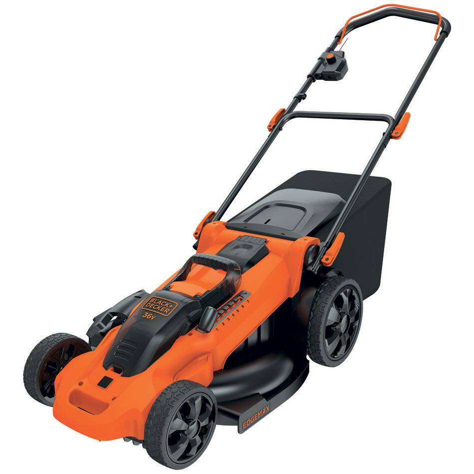 BLACK+DECKER Tondeuse sans fil - 36 V - 2 x 2 Ah - 48 cm - 7 hauteurs réglables de 38 à 100 mm - 2 batteries