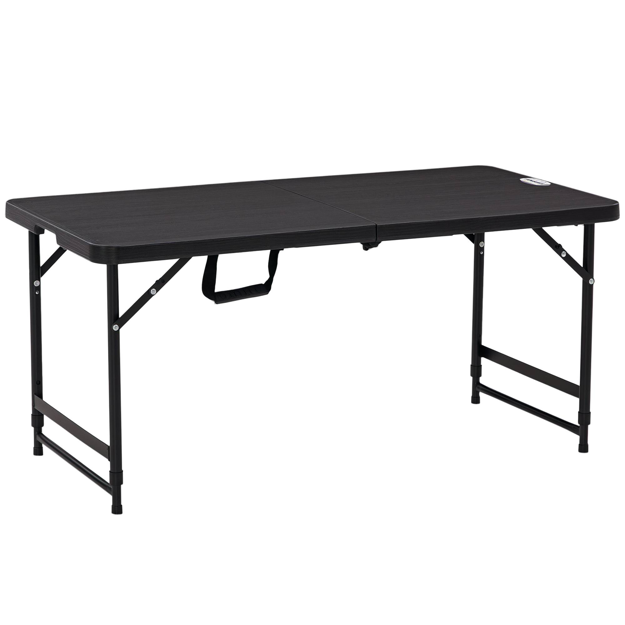 Table de jardin rectangulaire pliable camping pour 4 personnes hauteur réglable 118 x 60 x 74 cm - Image 1