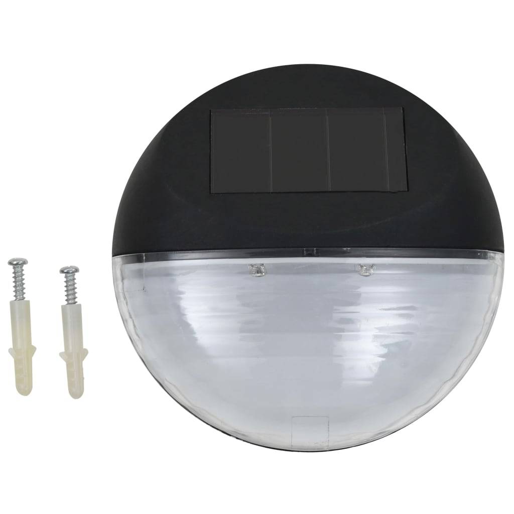 Lampe d'extérieur - Lampe de jardins solaires murales à LED 24 pcs Rond Noir