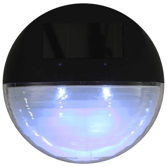 Lampe d'extérieur - Lampe de jardins solaires murales à LED 24 pcs Rond Noir - Image 7