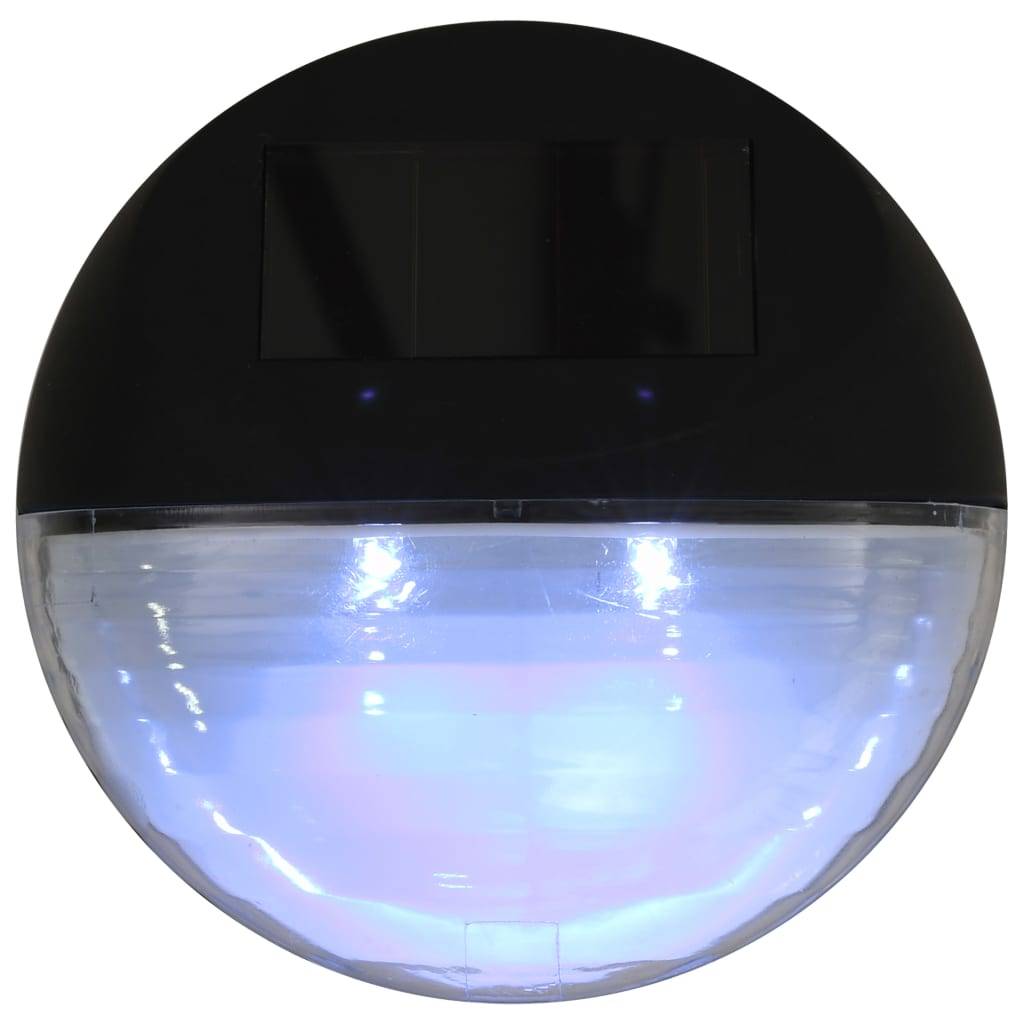 Lampe d'extérieur - Lampe de jardins solaires murales à LED 24 pcs Rond Noir - Image 7